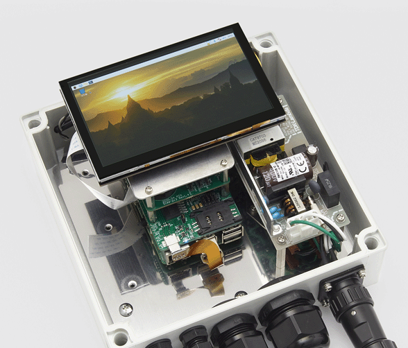 Pi-protect - ラズベリーパイ防塵防水IoTゲートウェイ - ラズパイ4G通信防塵防水 - 市販ディスプレイ追加した場合